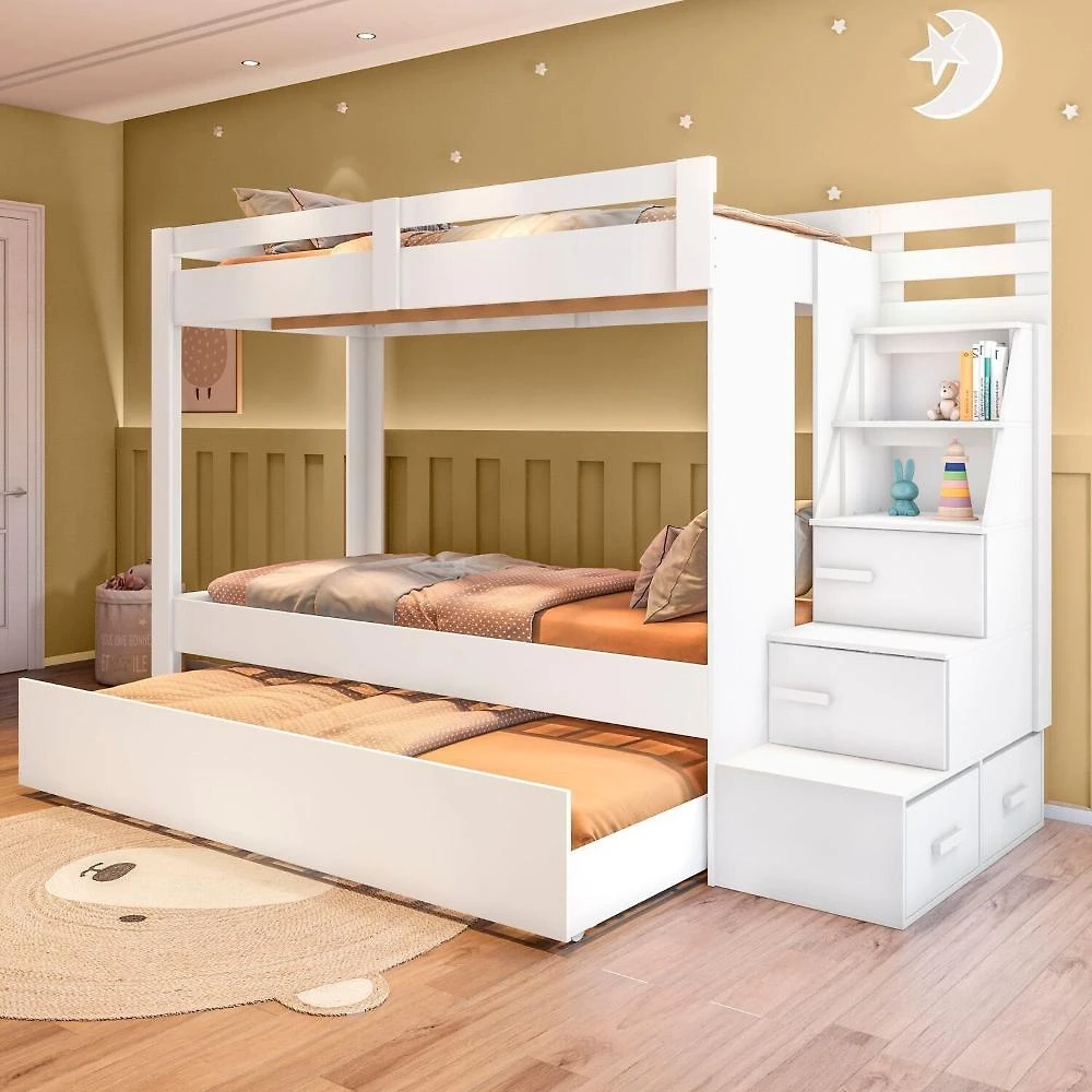 Miniatura Beliche Infantil Juvenil com Cama Auxiliar Moon Branco