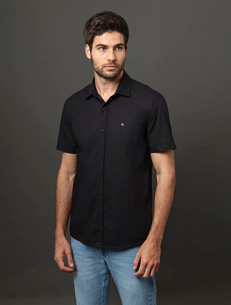 Camisa Mc Ckj Basica Logo No Peito - Preto