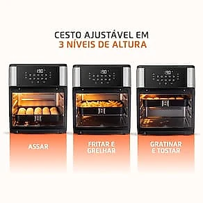 Fritadeira Elétrica Air Fryer Oven Mondial AFON-12L-BIN 12L 2000W Painel Digital 10 Funções 110V