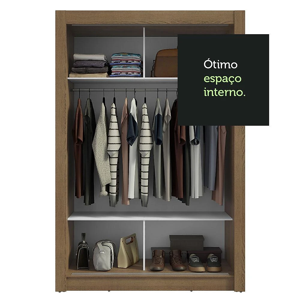 Guarda-roupa infantil madesa enzo 2 portas de correr rustic