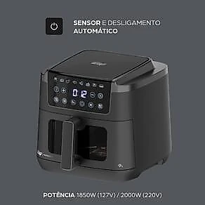Fritadeira Elétrica Air fryer 9L 10 em 1 WAP PROSDÓCIMO AF03 Visor e Luz Interna 110V