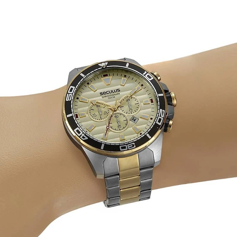 Miniatura Relógio Seculus Masculino Analógico 44076Gpsvba1 B Cx D Aço