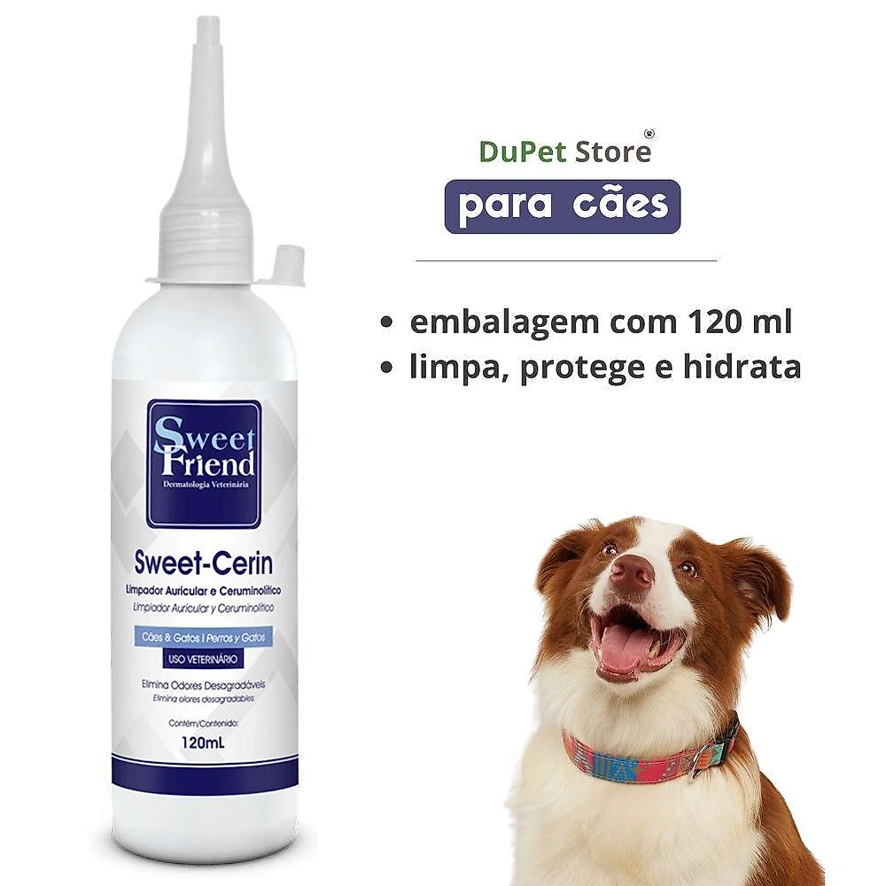 Limpador Auricular Ceruminolítico Sweet Cerin para Cães 120ML webcontinental-7898474584941