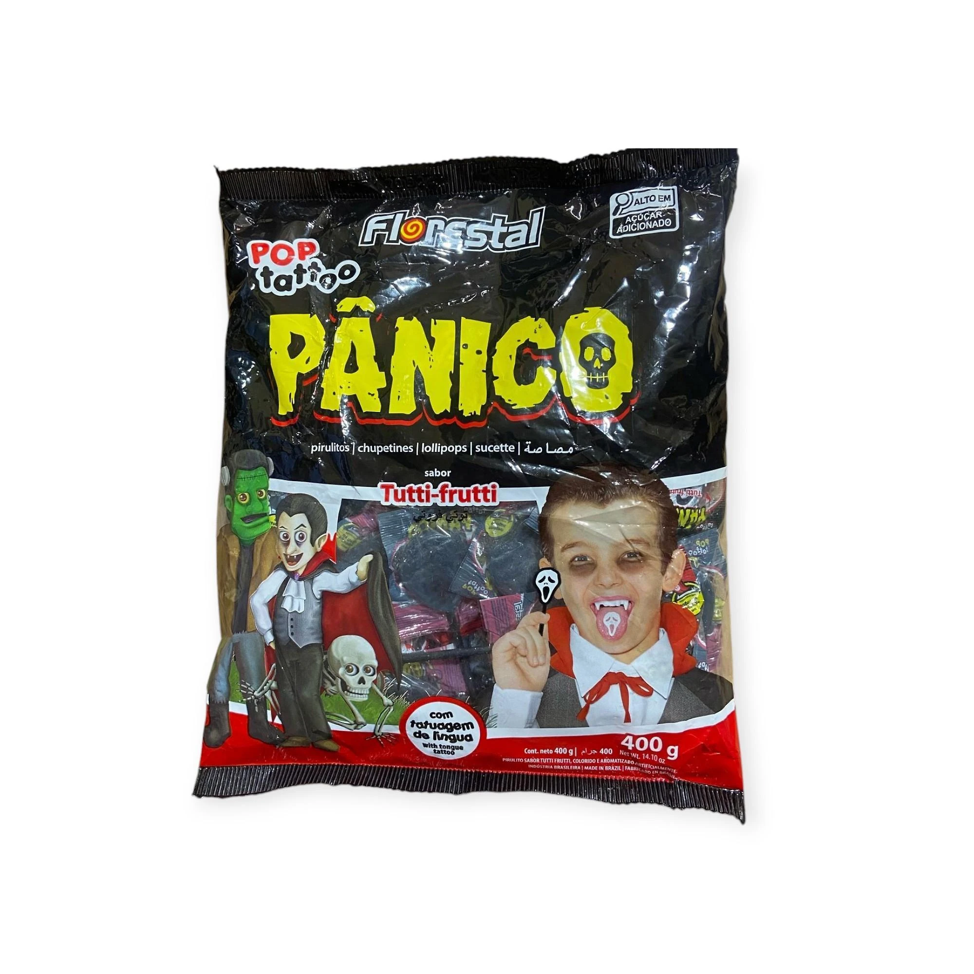 Miniatura Pirulito Pop Tattoo Pânico Tatuagem Língua Pacote De 400G