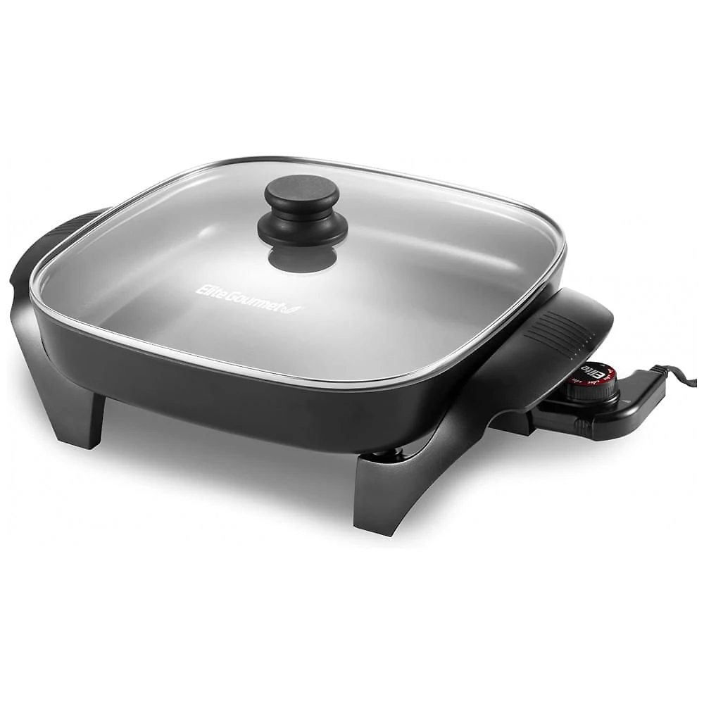 Chapa elétrica Elite Gourmet EG2212X cerâmica Ceralast PFAS Free 30 x 30 cm, 1200W, cinza escuro, 110V