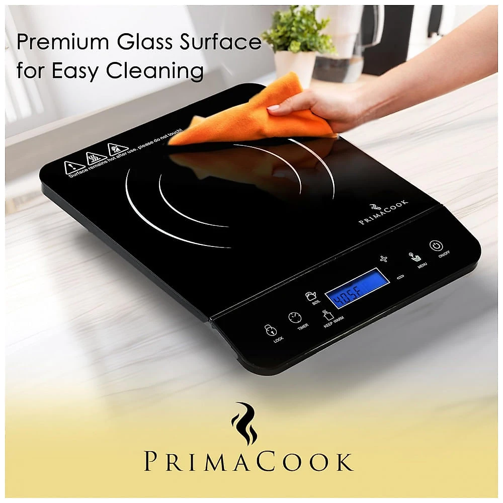 Cooktop de Indução Portátil PRIMACOOK Single Burner Preto - Aquecimento Rápido e Seguro para Culinária Gourmet