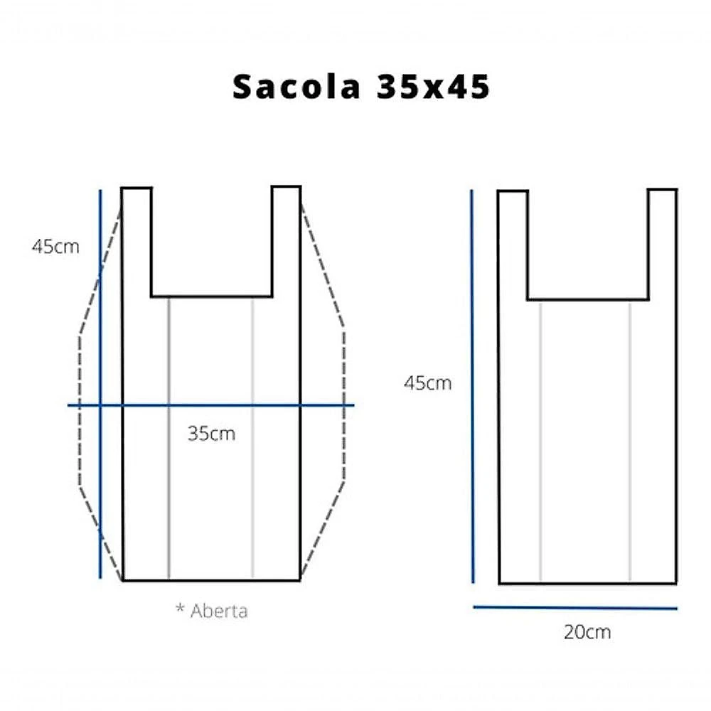 Sacola Plástica Reciclada Reforçada Branca com 4KG Resistente Branco