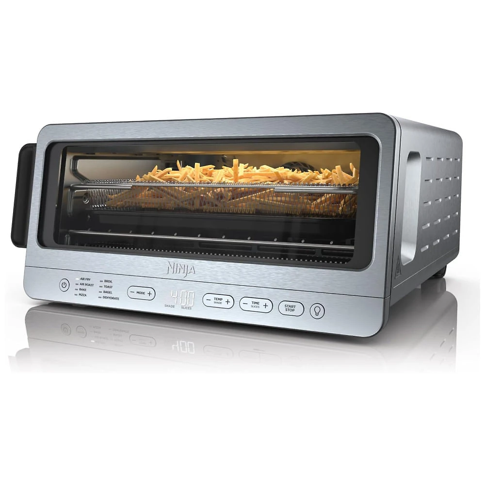 Forno Elétrico Air Fryer 8 em 1 com Menu de Cozimento Automático, Prateleira Ajustável, Material de Aço Inoxidável e Tela LCD, 110V 1800W, Ninja Flip