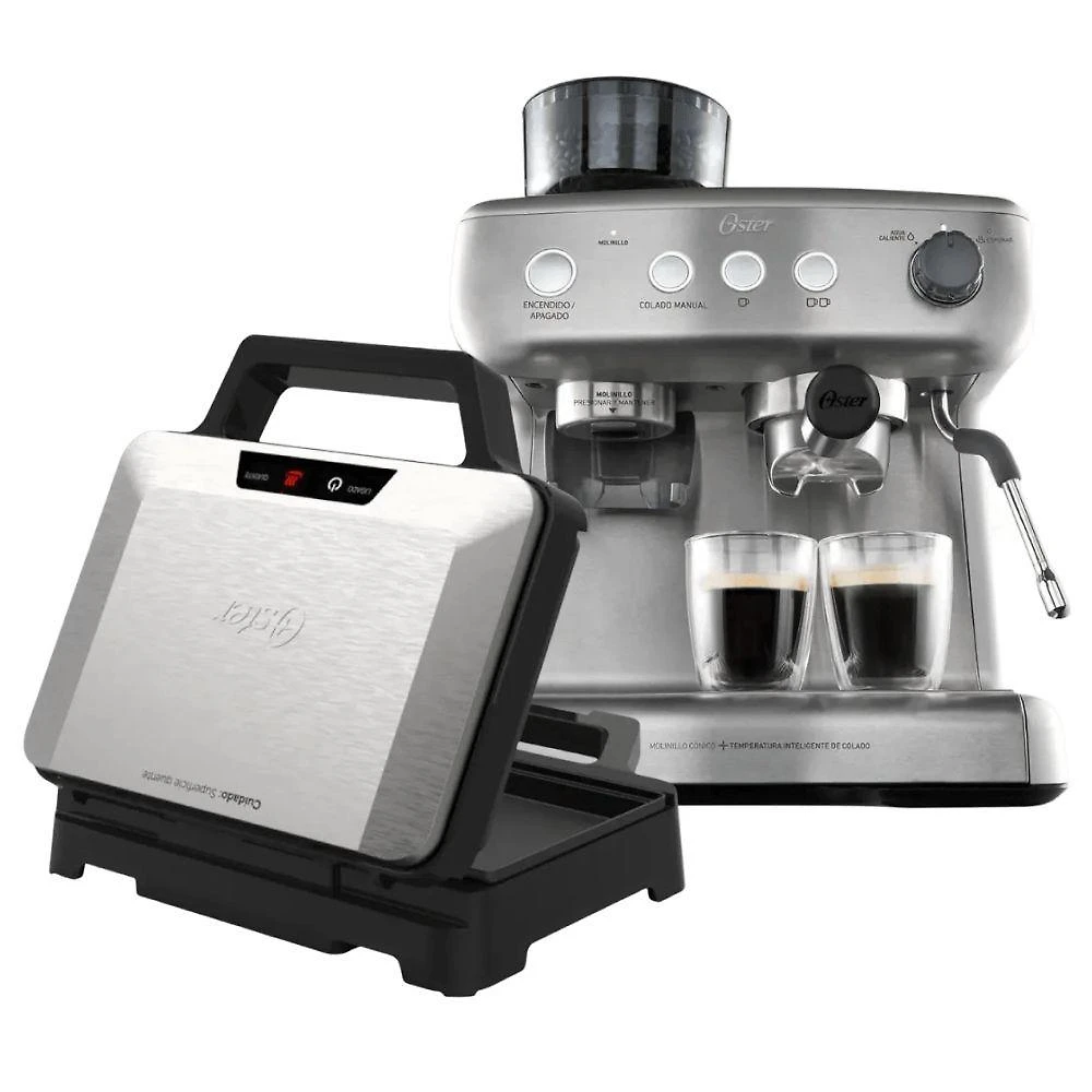 Kit Cafeteira Espresso Xpert Perfect Brew BVSTEM7300 e Sanduicheira Inox Multiuso OSAN500 Cinza
