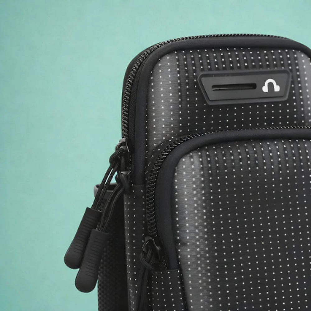Bolsa de Braço Esportiva Entrada para Fone de Ouvido Preto Único