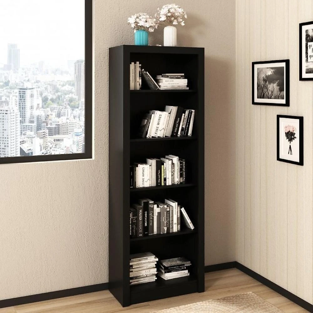 Conjunto Home Office 2 Peças com 1 Escrivaninha para Escritório e 1 Estante Tecno Mobili Preto