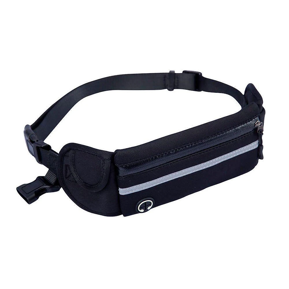 Pochete Fitness Corrida Porta Celular com Faixa Refletiva Preta Dark