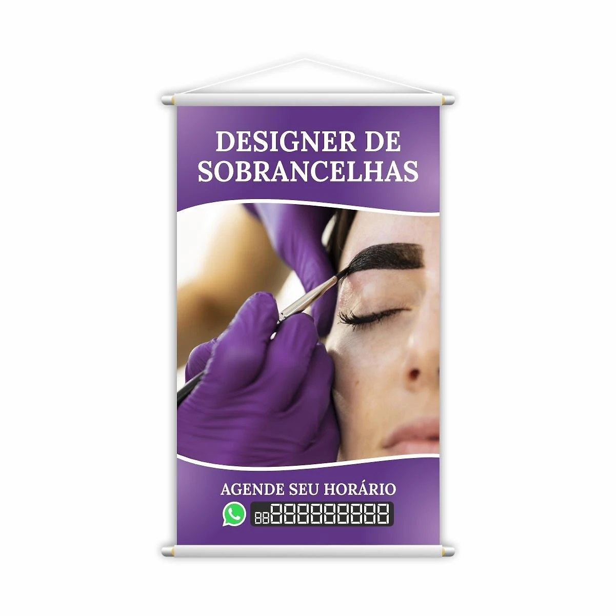 Miniatura Banner Designer De Sobrancelhas Salão Contato 80X50Cm