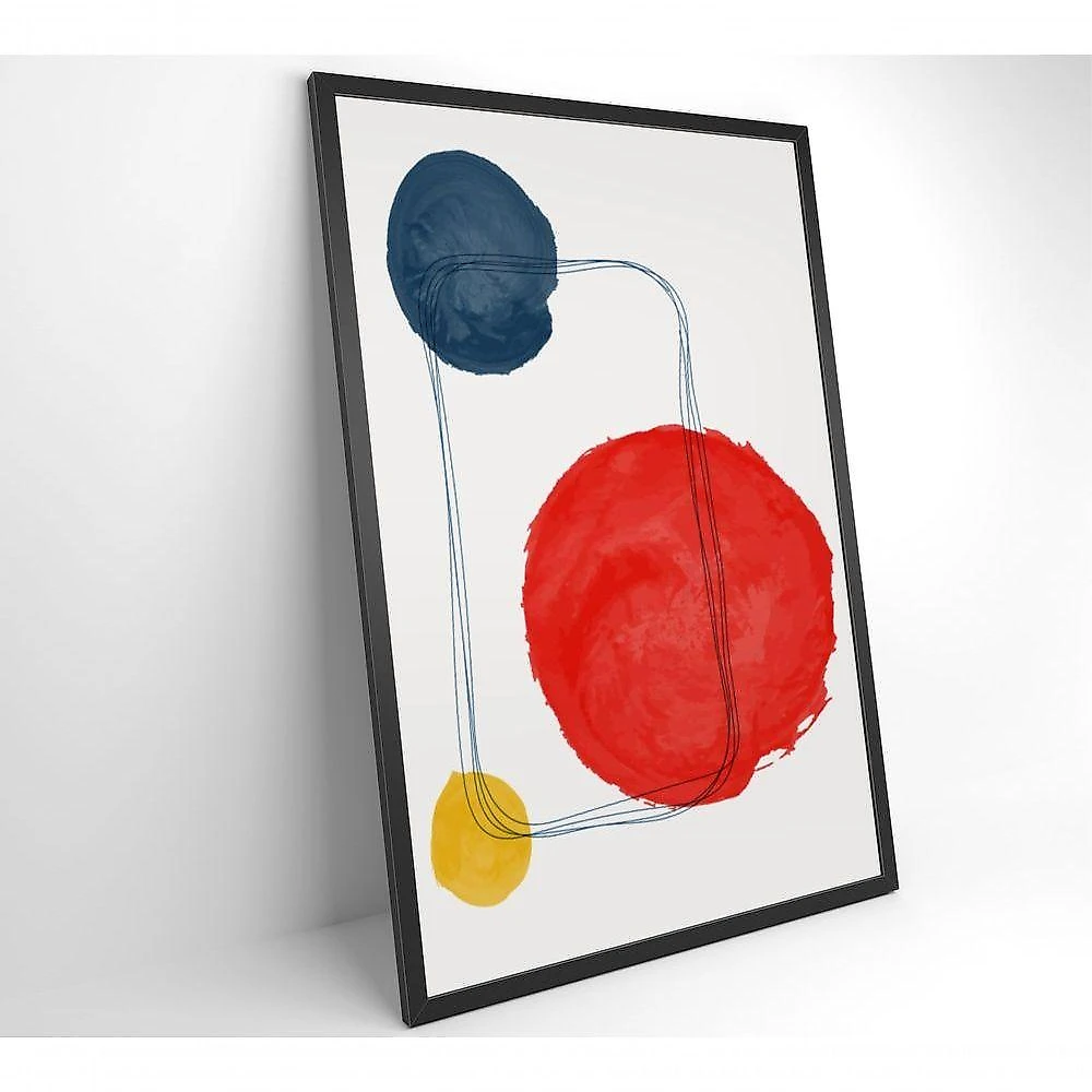 Quadro Artes Quadrados E Círculos 80x120 Cm Adesivo