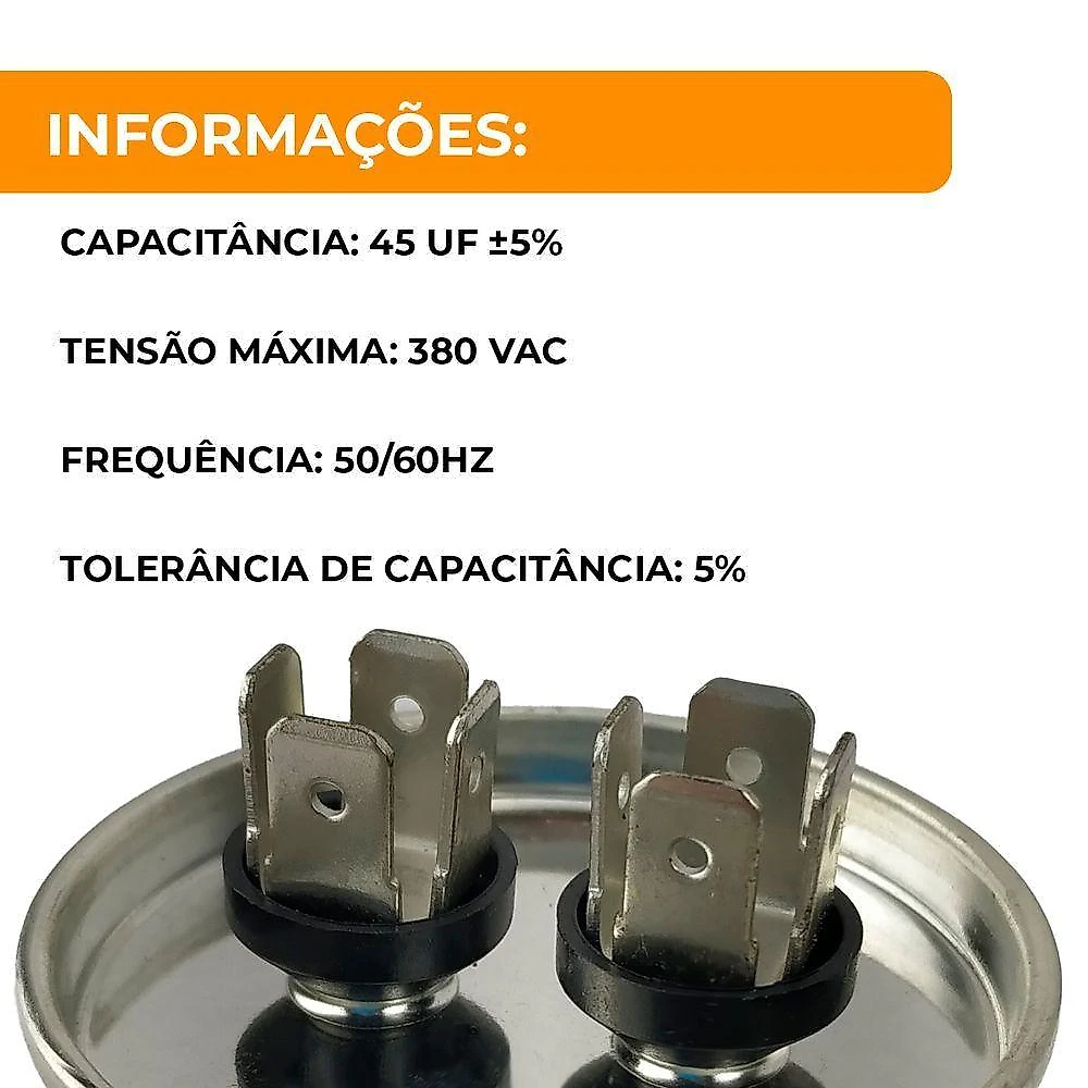 Capacitor Permanente 45uf 380v