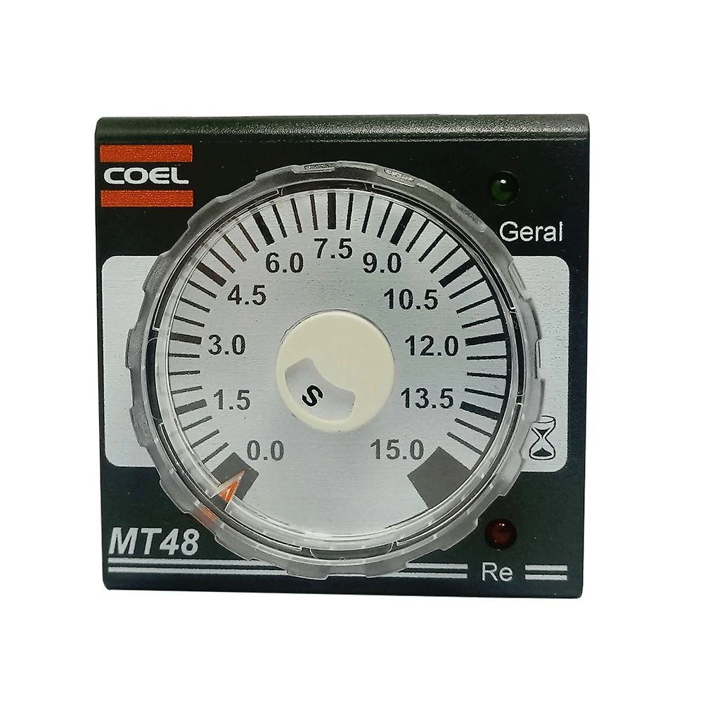 Relé de Tempo MT48H-R-E com Retardo na Energização Ou Pulso Branco Coel 100 a 240VCA