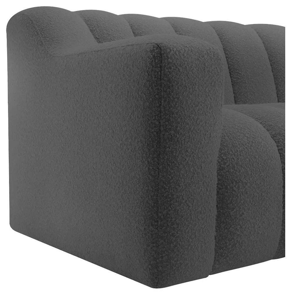 Sofá 2 Lugares Luxo Recepção Escritorio Sala Elegance 150cm Linho Cor Cinza Escuro