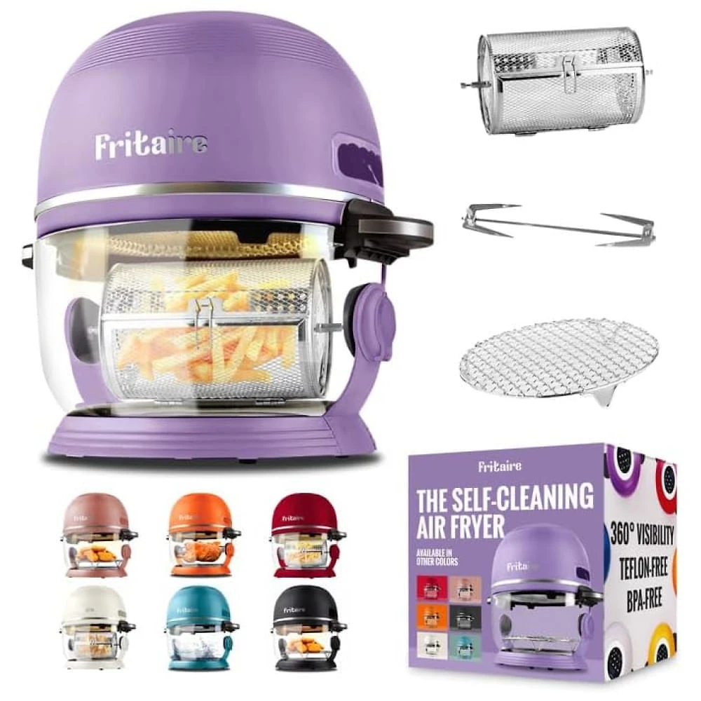 Air Fryer de 5L com Visibilidade 360 e Tecnologia Autolimpante, 110V 1500W, Fritaire, Lavanda