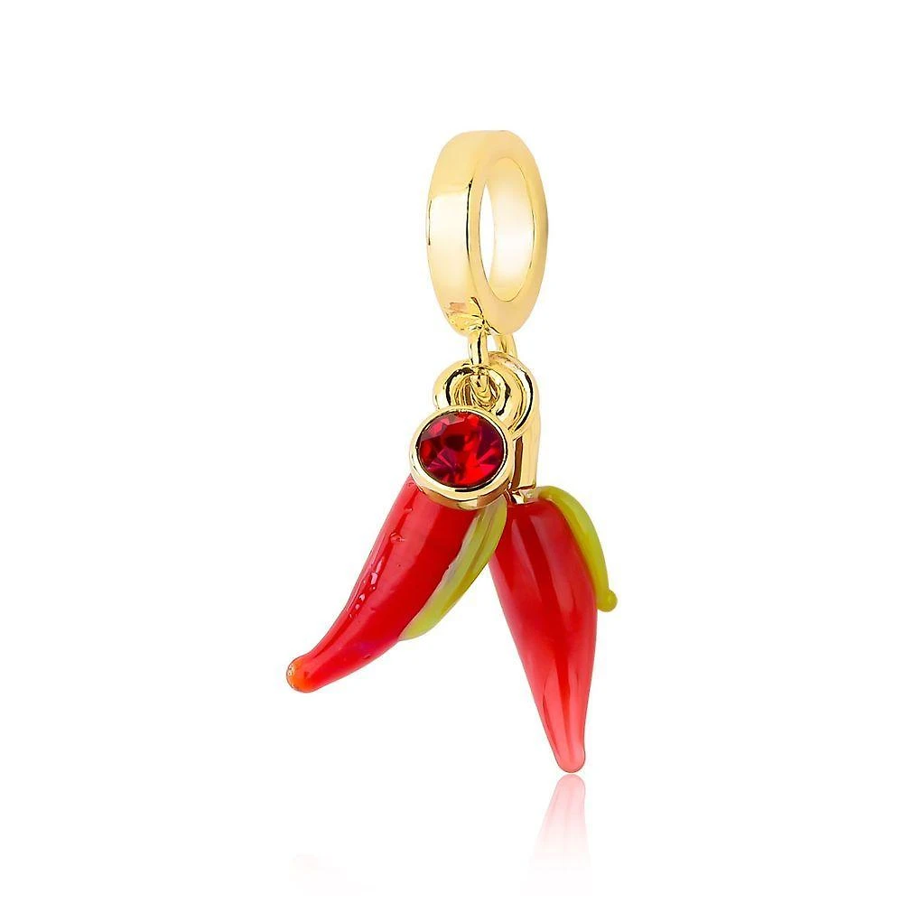 Charm VL Accessoires VLVL583 Ouro 2,5CM X 1CM Vermelho Cristal VL Agro