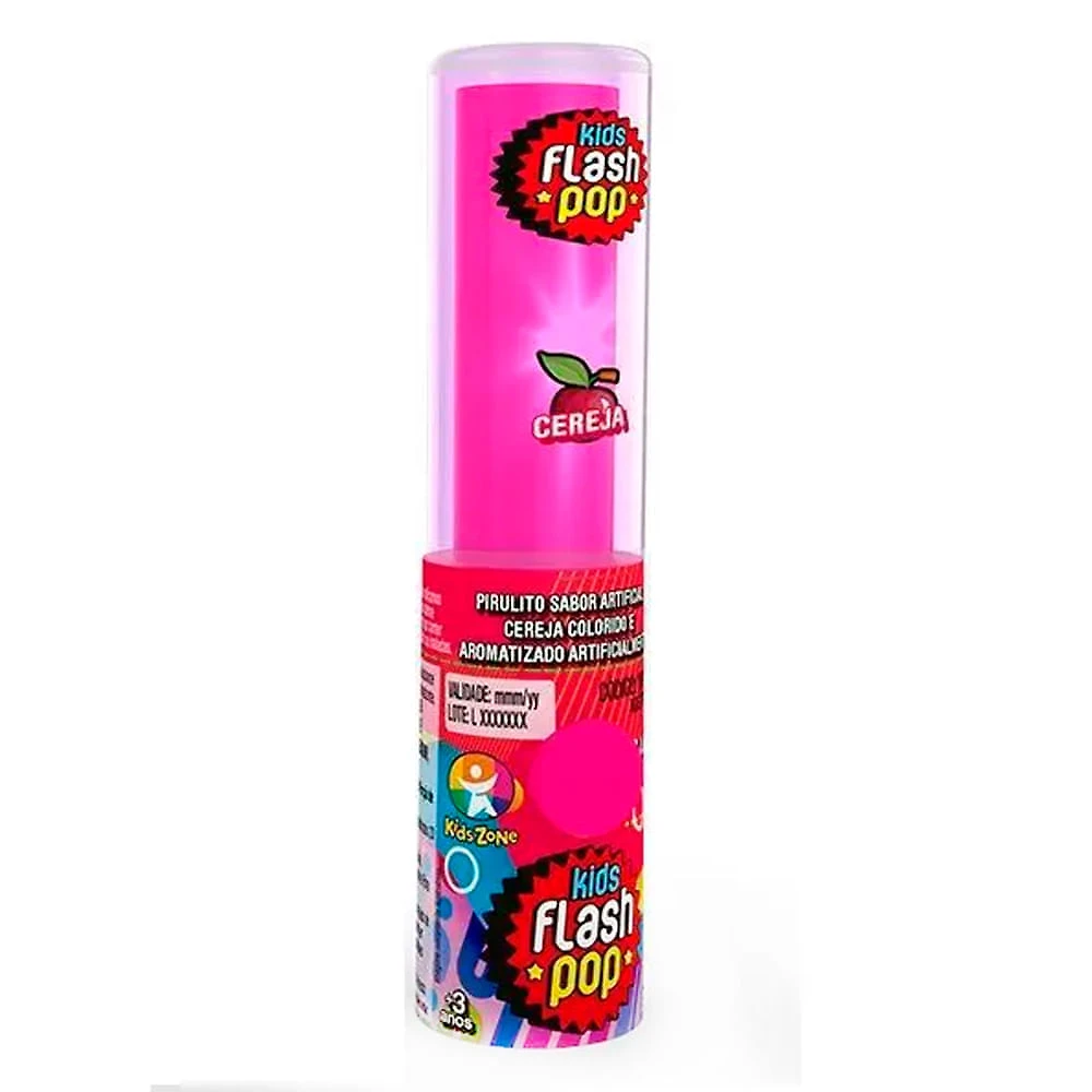 Pirulito Que Acende Kids Zone Flash Pop Mini Sabores Sortidos 17g