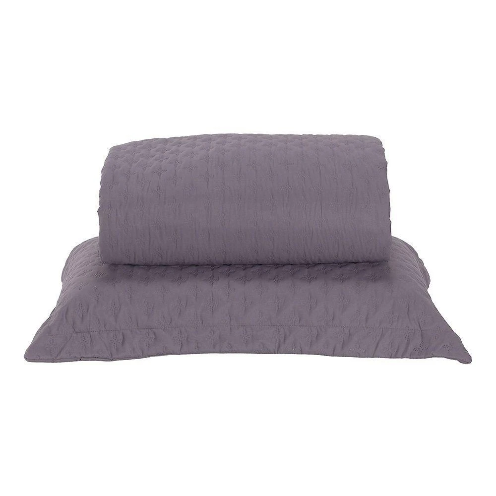 Kit Cobre Leito Milão Solteiro 2 Peças 100% Poliéster - Lavanda / Branco