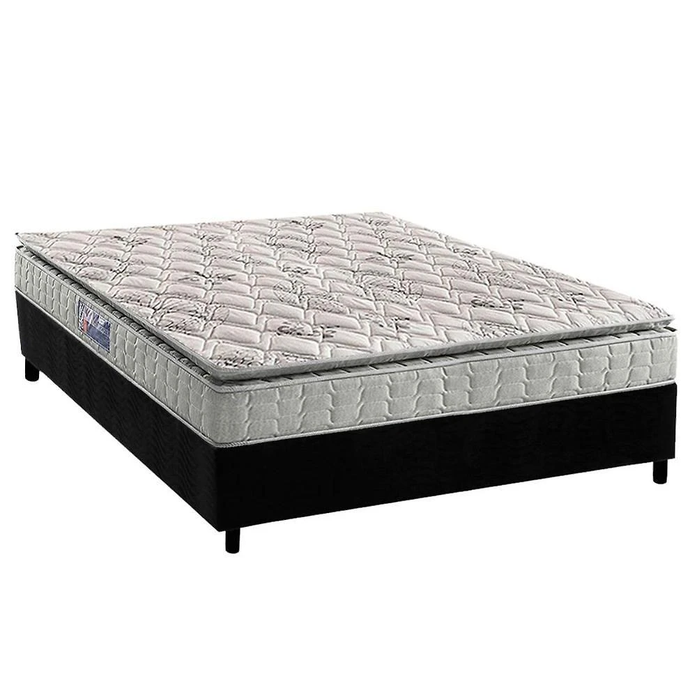 Cama Box Casal: Colchão Espuma D33 Orthosono + Base Crc Suede Black (138x188)