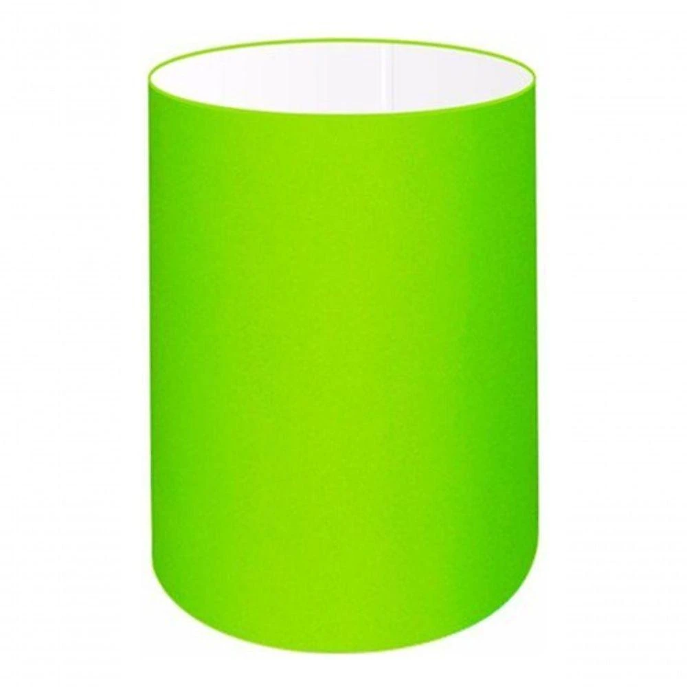 Cúpula Abajur E Luminária Cilíndrica Vivare Cp-7004 ø15x25cm - Bocal Nacional Verde-limão