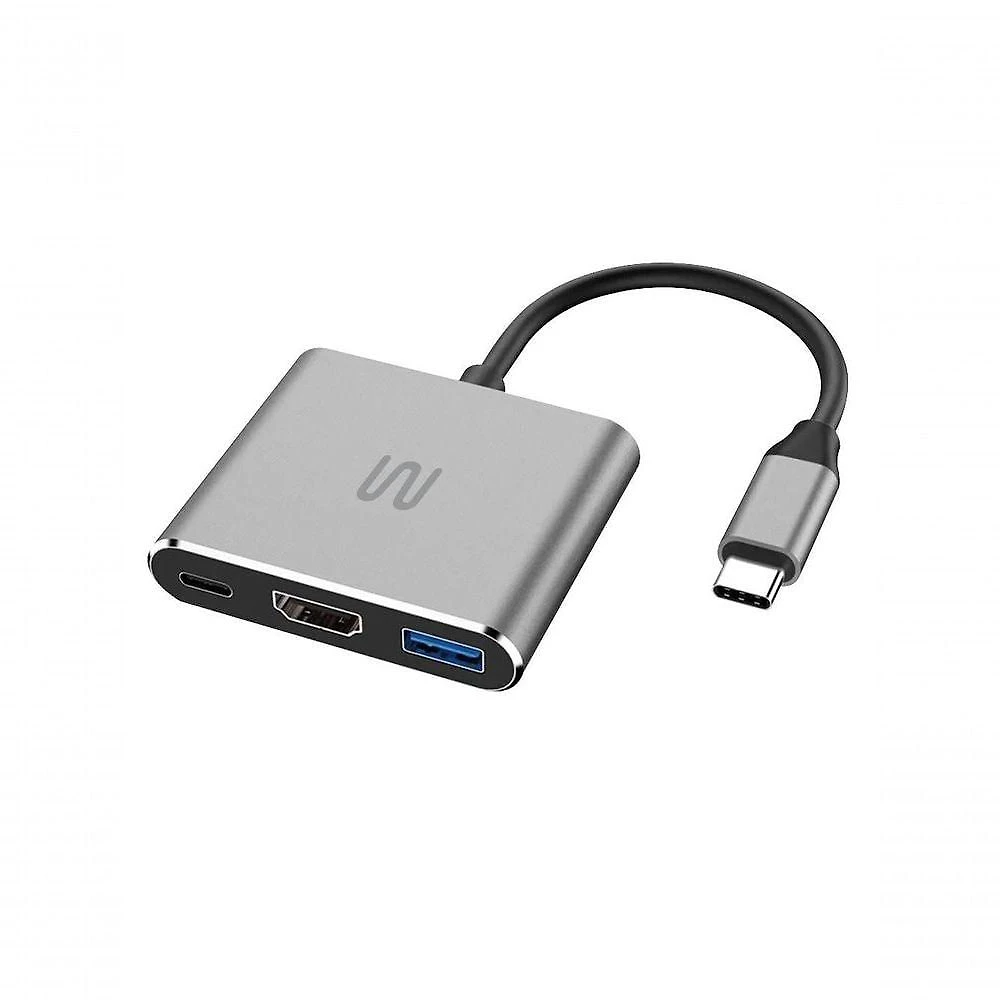 Hub USB Tipo-C AC446 3 em 1 com HDMI, USB 3.0 e Power Delivery 100W Multi