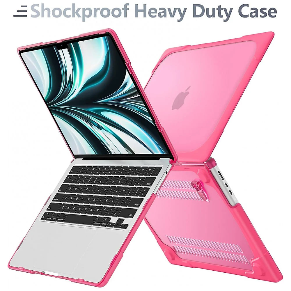 Capa Rígida Batianda MacBook Air 13,6" Rosa – Modelos A2681, A3113, A3240 com Suporte Dobrável e Proteção Completa