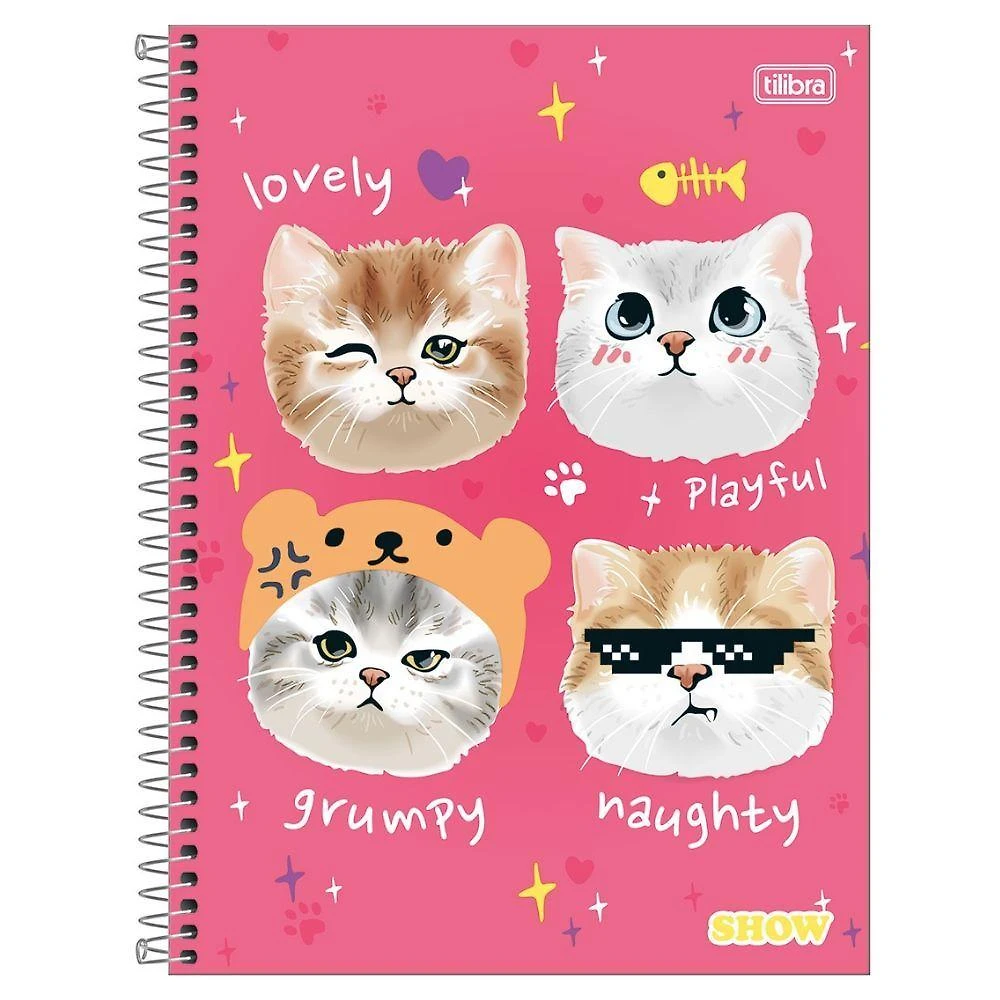 Caderno Espiral Capa Dura Universitário A4 1 Matéria 80 Folhas Feminino Show Tilibra Estampa 2