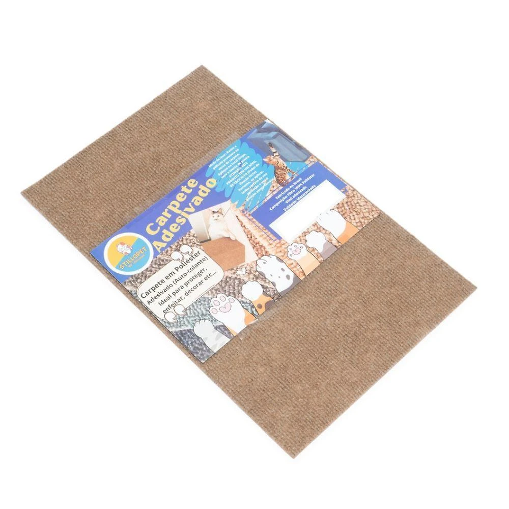 Arranhador Adesivo para Gato OEM Protetor para Sofá e Cama Box em Carpete 100% Poliéster Bege 30x48