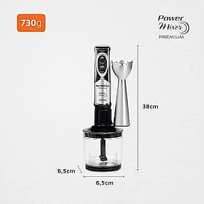 Power Mixer Mondial 2 em 1 Mixer e Processador M-07 - Preto/Inox 110V