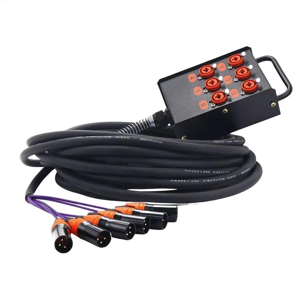 Medusa 6 Vias Montada Com Conectores Profissionais 8 Metros
