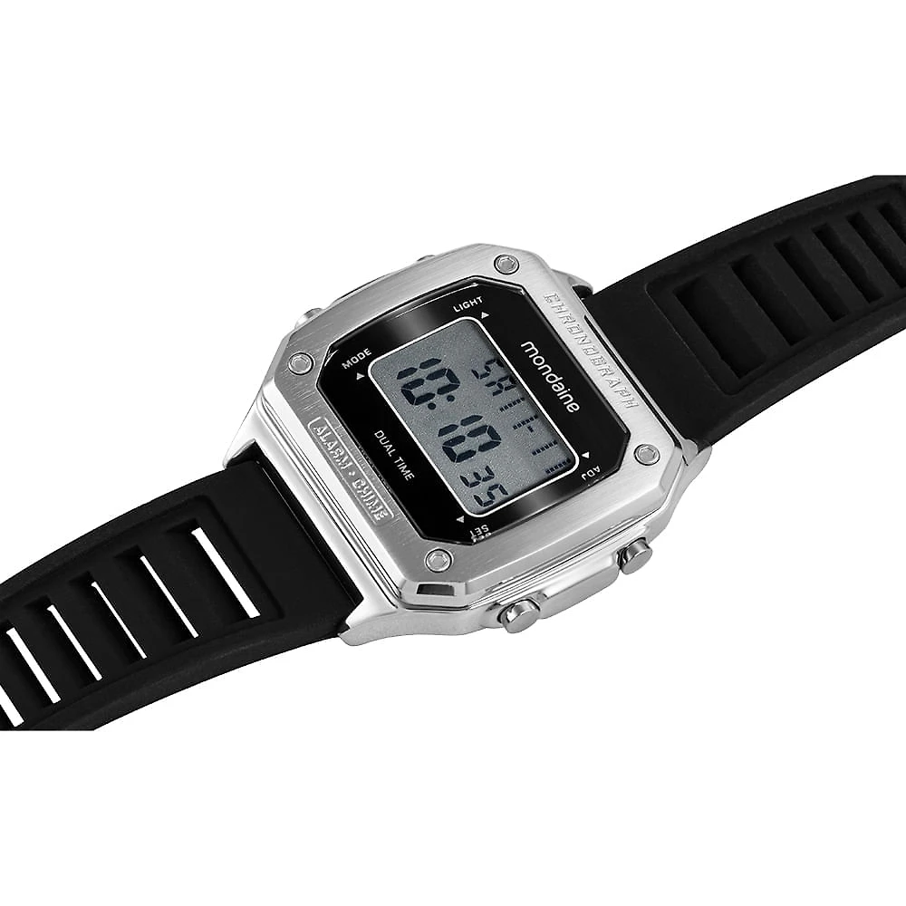 Miniatura Relógio Masculino Digital Preto Silicone Quadrado 40mm