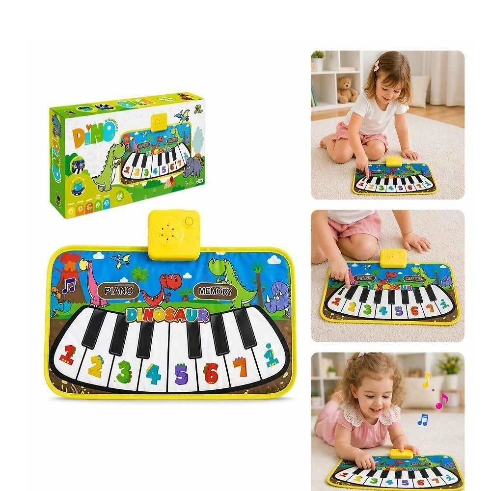 Tapete Musical Infantil Piano Dinossauro 8 Teclas Educativo Dobrável para Crianças Utibom