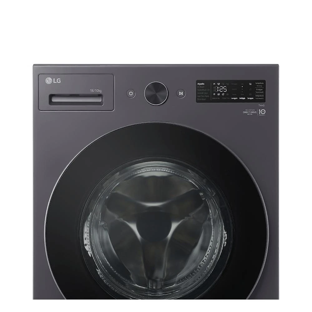 Lava e Seca Smart LG 16kg Black Inox com AIDD™ WD16GNTS6 220V