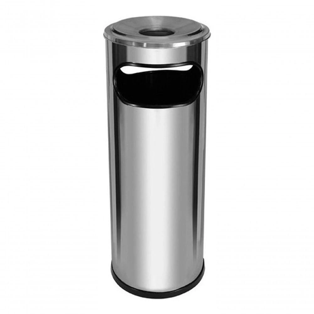 Lixeira Cinzeiro Em Aço Inox Aro Em Aluminio 30 Litros