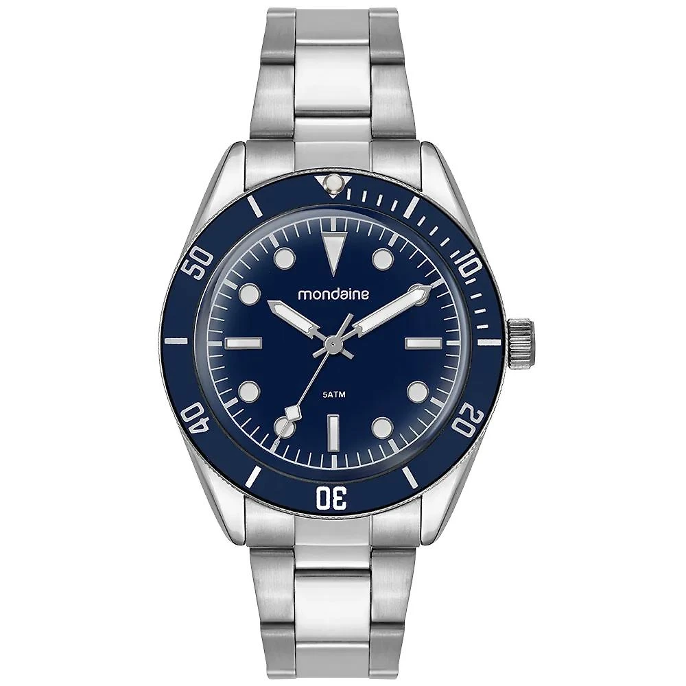 Relógio Mondaine 33038G0MVNE2 Masculino 40mm Aço Vidro Dome
