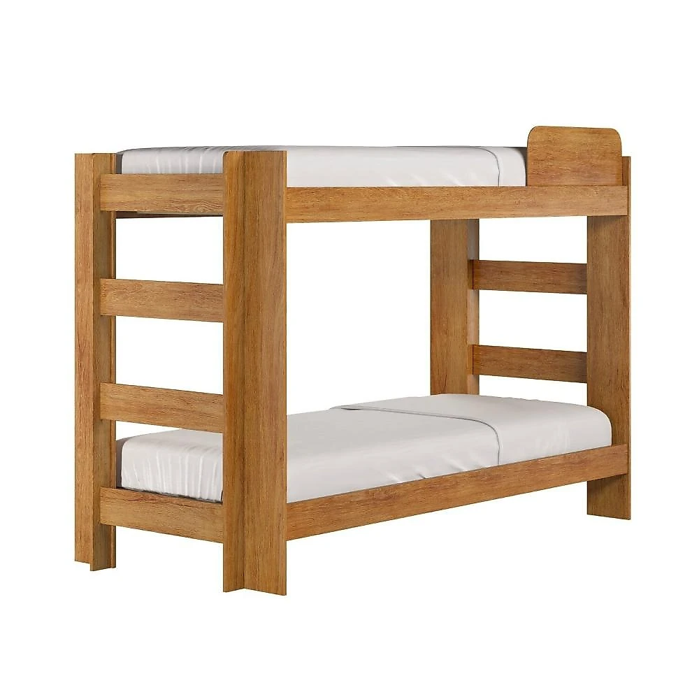 Quarto Infantil Completo com Guarda-roupa e Beliche Théo Amadeirado