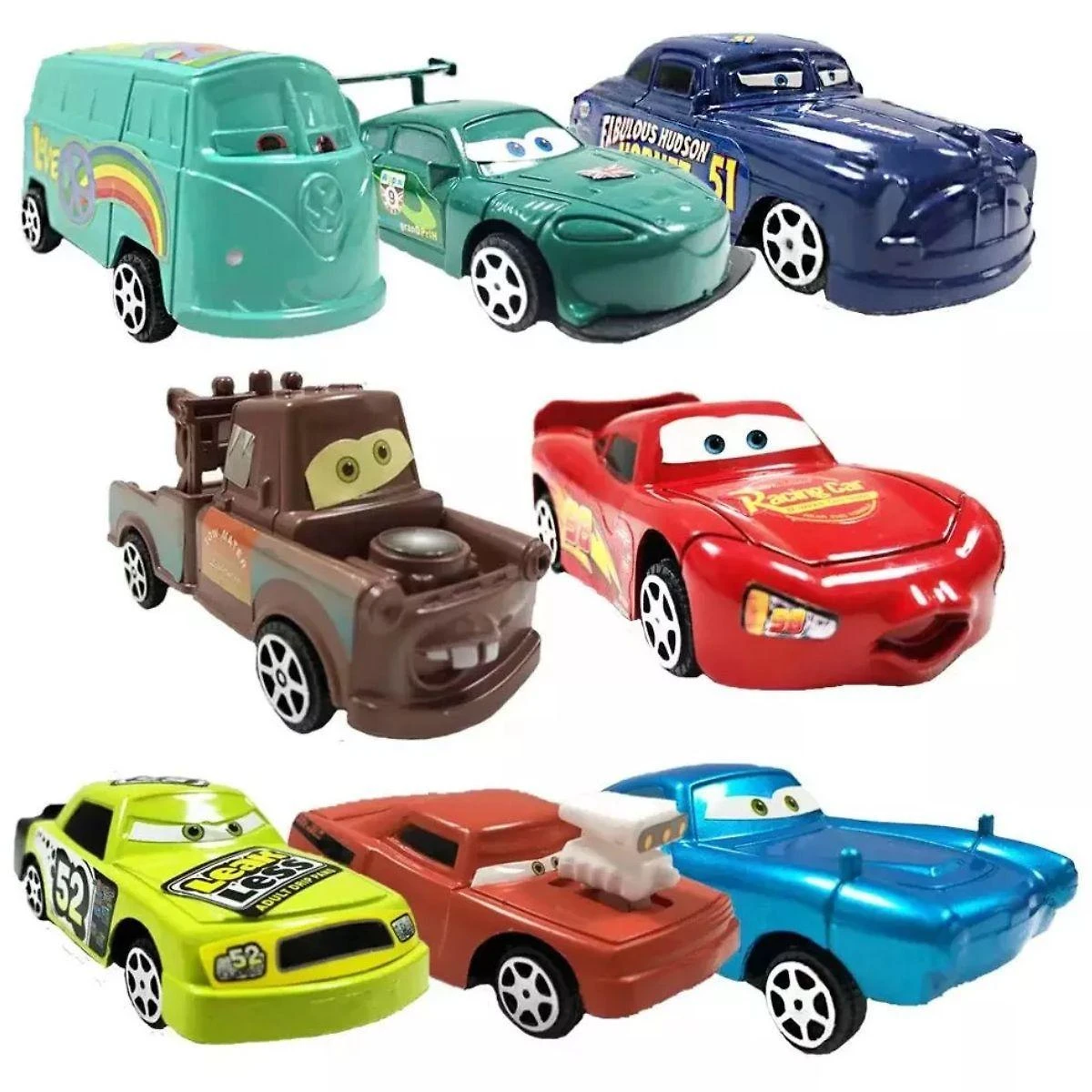 Miniatura Kit 8 Carrinhos Relâmpago Mcqueen Disney Carros Brinquedos