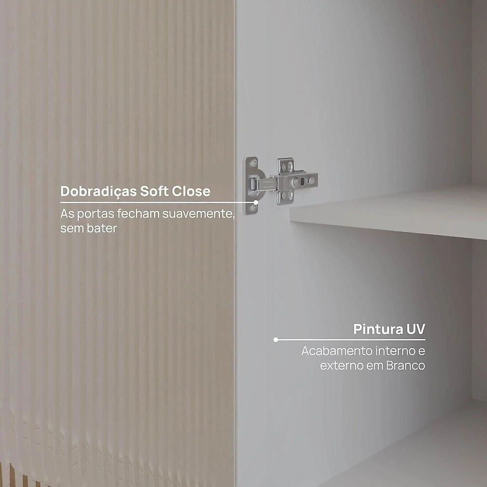 Cozinha Modulada 4 Pçs com Tampo com Cristaleira Marselha Cabecasa Madeiraoriginals Branco/Calcare
