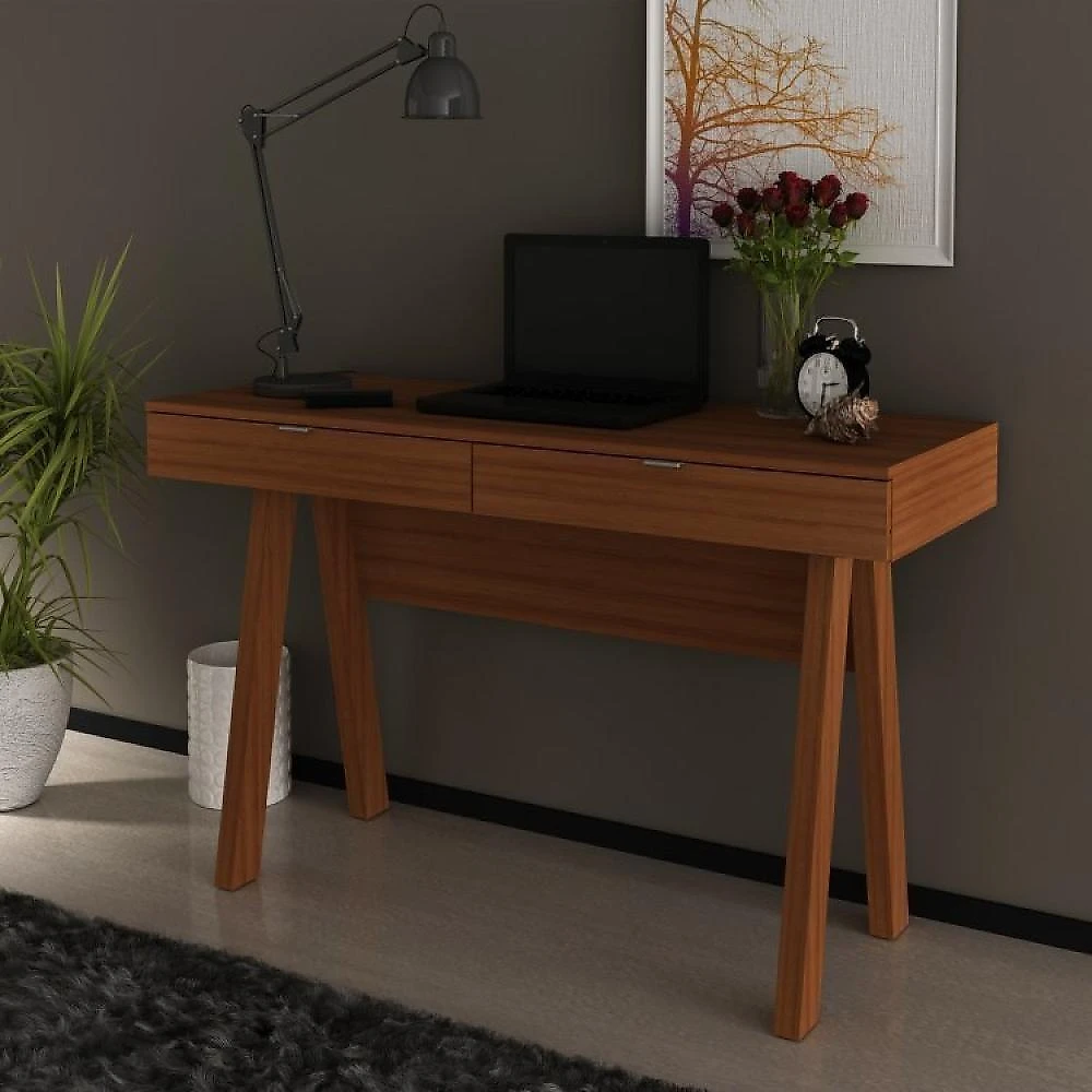 Kit 2 Peças com Escrivaninha ME4128 120cm e Estante 2 Prateleiras 2 Portas Conjunto Home Office Escrivaninha ME4128 120cm e Estante 2 Prateleiras 2 Portas Espresso Móveis Amendoa