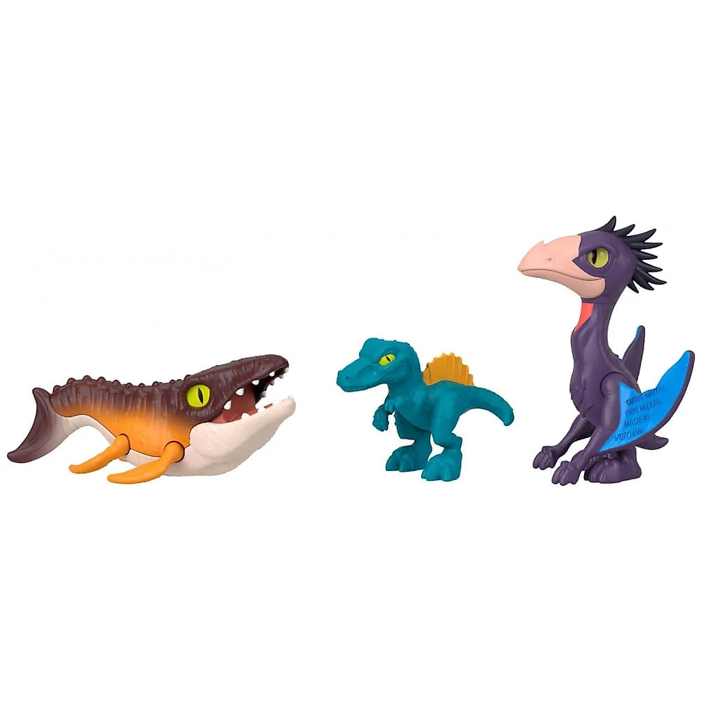 Conjunto de figuras Fisher-Price Imaginext Jurassic World Rebirth com 1 humano, 5 dinossauros, lançador e acessórios