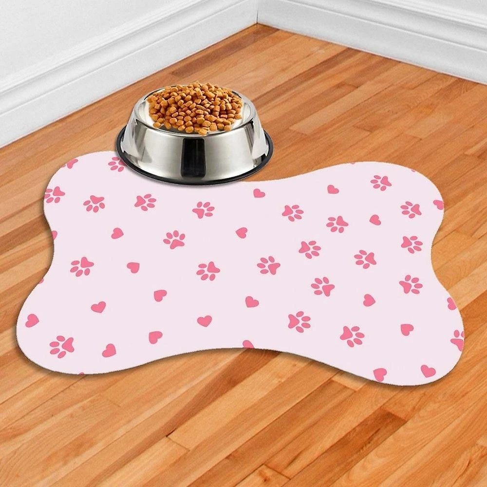 Tapete para Comedouro Pet OEM Pet-10008 para Cães Estampa Ossinho 38X25 1 Unidade