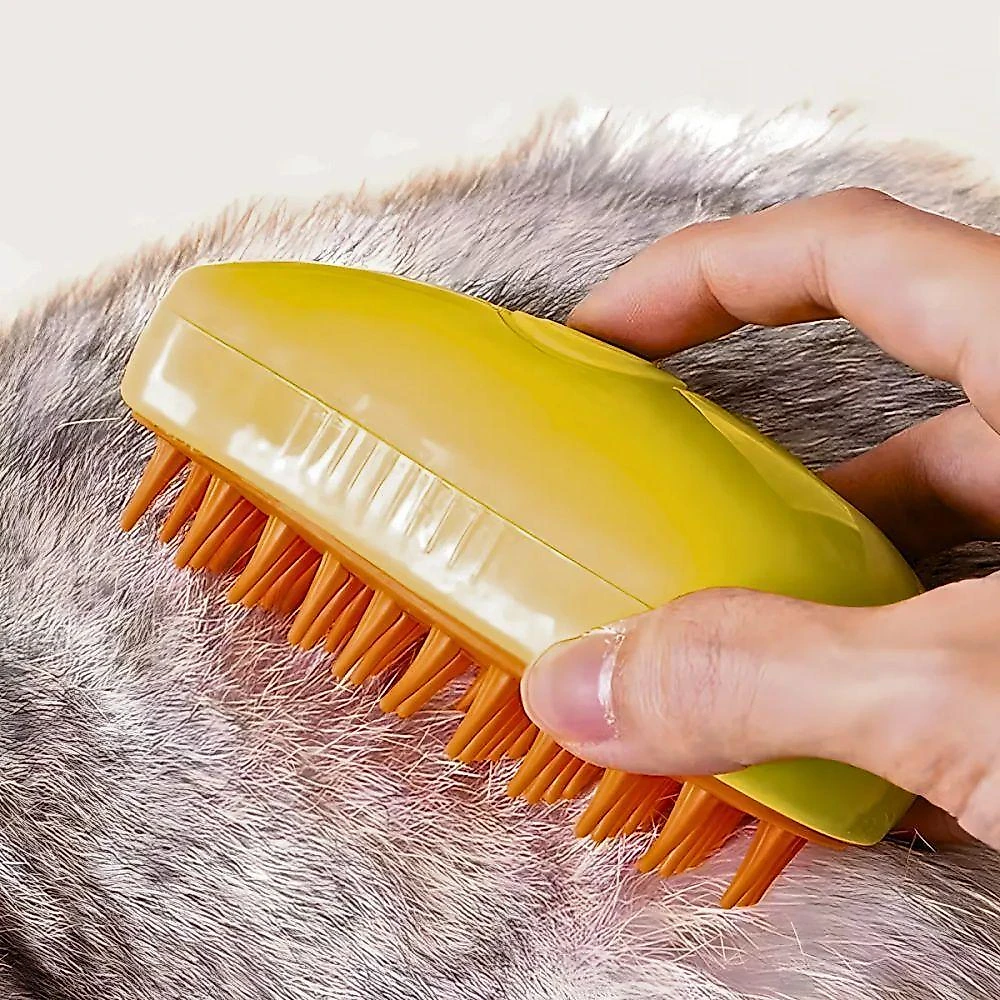 Escova Autolimpante a Vapor 3 em 1 para Pets Utibom para Gatos e Cães com Spray