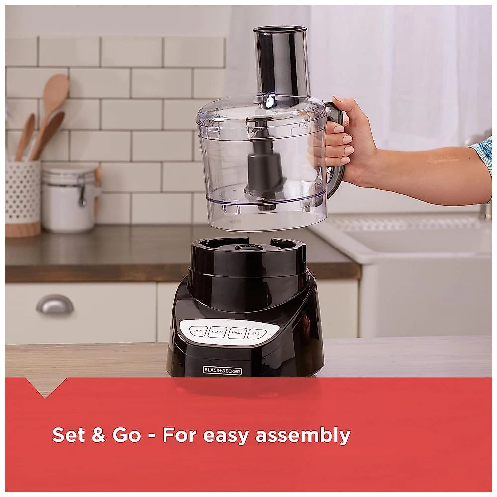Processador de Alimentos Multifuncional 1,9 Litros em Aço Inoxidável, 110V 450W, BLACK DECKER, Preto