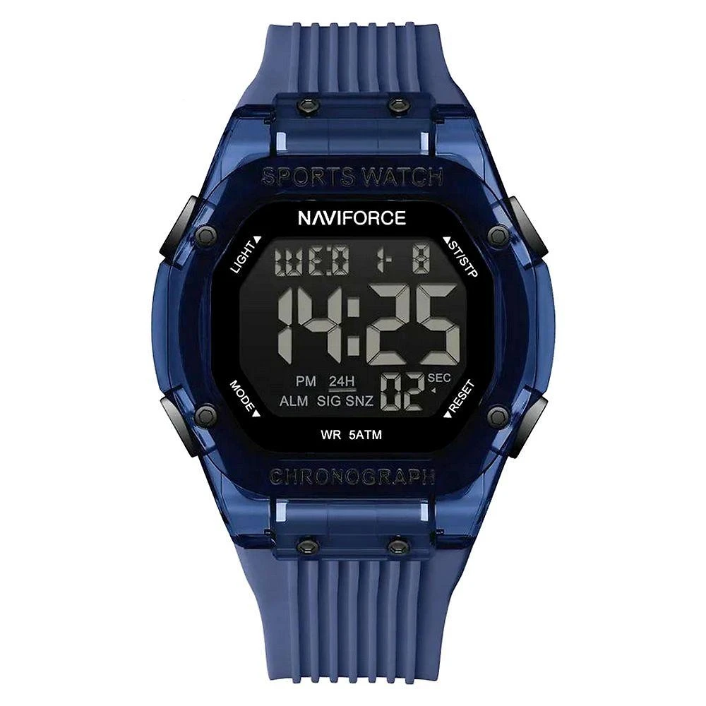 Relógio Digital Esportivo Luminoso Pulseira De Silicone 50m à Prova D'água Azul