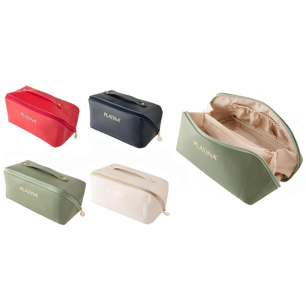 Necessaire Platina CB3263-1 Poliéster e PVC 10x10x23cm Prata