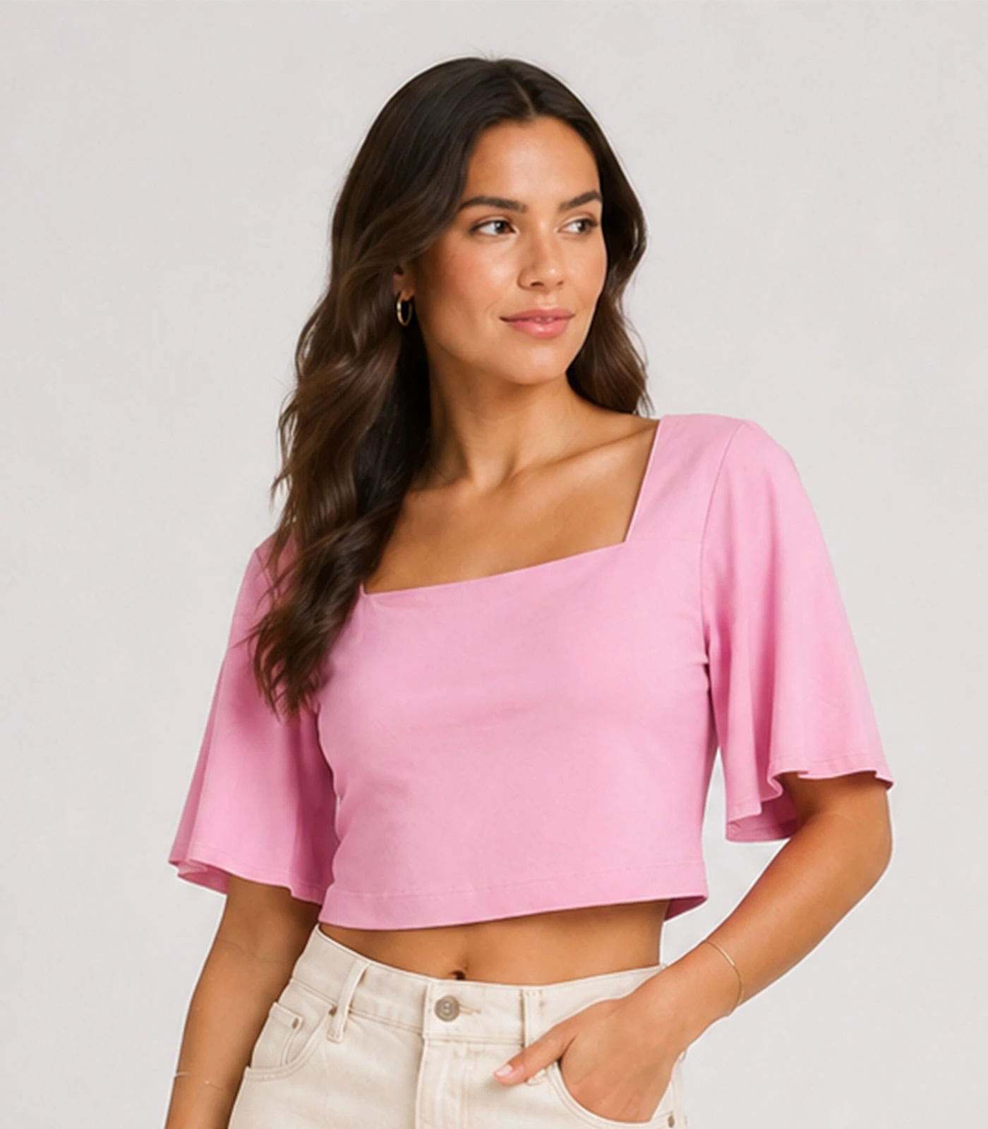 Blusa Feminina Com Manga Sino Infinita Cor Rosa