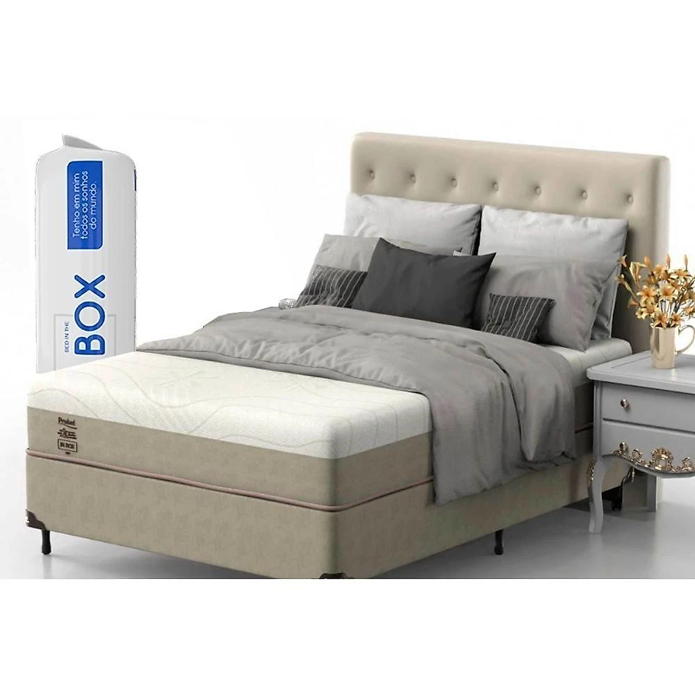Colchão Casal Espuma D33 Euro Pillow Top 138x188x25CM Bege Probel